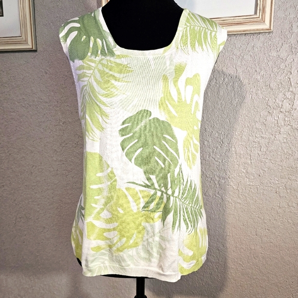 Kasper Palm Print Sleeveless Top - Size XL - NWT - Picture 1 of 10